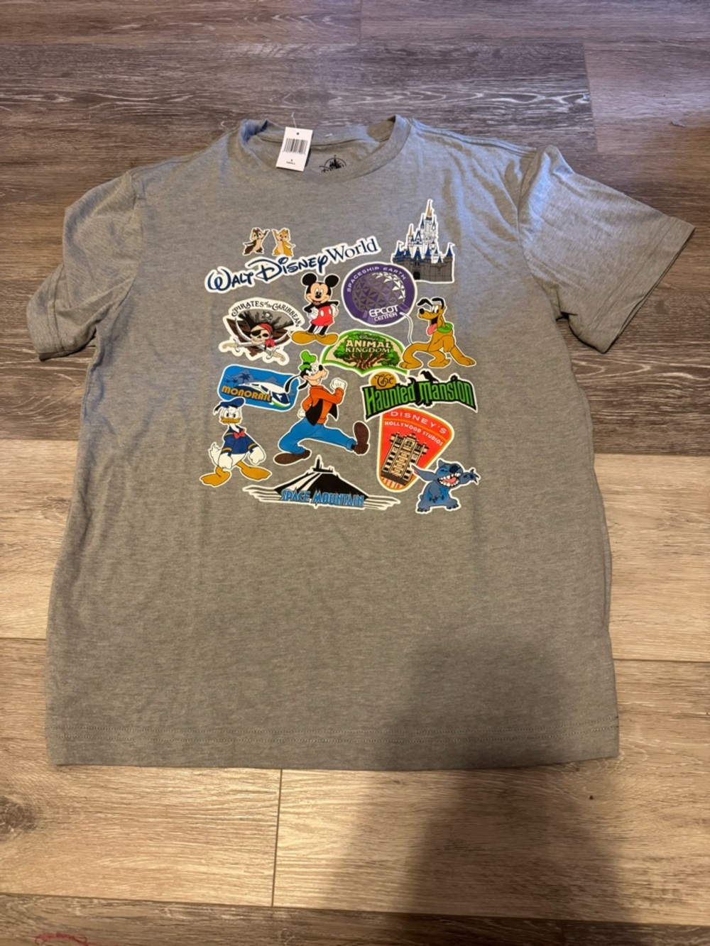 Walt Disney World 4 Parks Gray Shirt Size Adult Small NWT